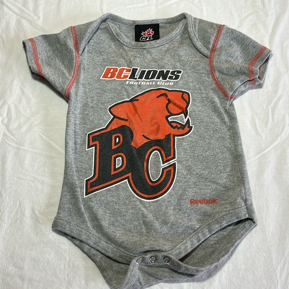 18M BC Lions football diaper shirt